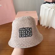 Kitlife Miu Miu Knit Striped Bucket Hat Beige - 1