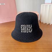 Kitlife Miu Miu Knit Striped Bucket Hat Black - 1