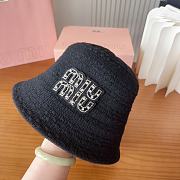 Kitlife Miu Miu Knit Striped Bucket Hat Black - 3