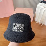 Kitlife Miu Miu Knit Striped Bucket Hat Black - 2