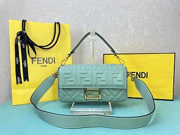 Kitlife Fendi Baguette Mint Green Lambskin Leather Bag 26x13x6cm