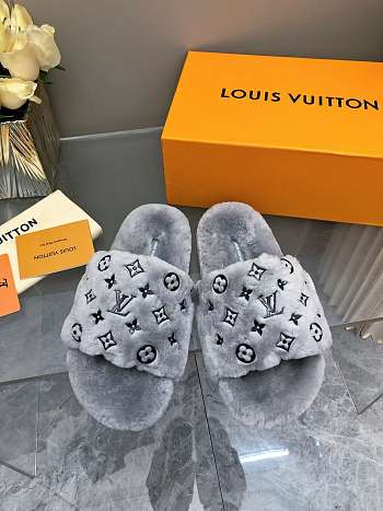 Kitlife Louis Vuitton Wool Slippers Grey