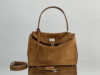 Kitlife Balenciaga Rodeo Small Handbag in Camel Suede And Smooth Calfskin 29x20x10cm