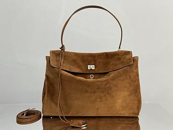 Kitlife Balenciaga Rodeo Large Handbag in Camel Suede And Smooth Calfskin 40x30x13cm