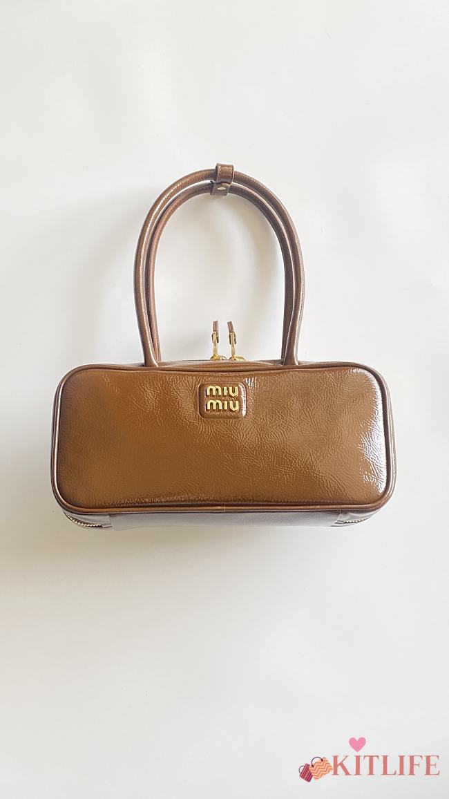 Kitlife Miu Miu Beau Tote Bag Brown 28x12x8.5cm - 1