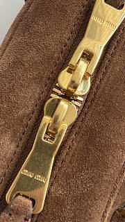 Kitlife Miu Miu Cocoa Brown Suede Arcadie Top-Handle Bag 22x10.5x7.5cm - 5