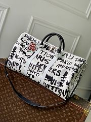Kitlife Louis Vuitton Keepall Bandoulière 50 Bag Black & White N40804 50x29x23cm - 1