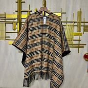 Kitlife Burberry Check Wool Reversible Cape Beige & Black 130x150cm - 5