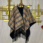 Kitlife Burberry Check Wool Reversible Cape Beige & Black 130x150cm - 3