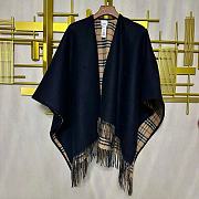 Kitlife Burberry Check Wool Reversible Cape Beige & Black 130x150cm - 2