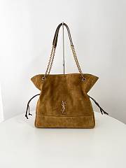Kitlife Saint Laurent Jamie Shopping Dark Brown Suede Tote Bag 809824 35x35x10cm - 1