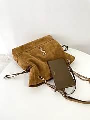 Kitlife Saint Laurent Jamie Shopping Dark Brown Suede Tote Bag 809824 35x35x10cm - 2