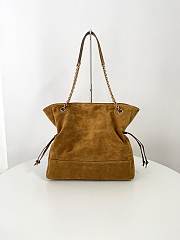 Kitlife Saint Laurent Jamie Shopping Dark Brown Suede Tote Bag 809824 35x35x10cm - 3