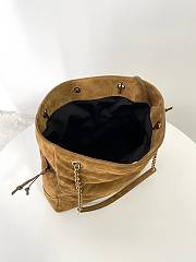 Kitlife Saint Laurent Jamie Shopping Dark Brown Suede Tote Bag 809824 35x35x10cm - 5