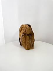 Kitlife Saint Laurent Jamie Shopping Dark Brown Suede Tote Bag 809824 35x35x10cm - 6