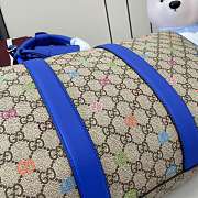Kitlife Gucci GG Multicolor Medium Duffle Bag Blue Leather Trim 792074 30x45x24.5cm  - 3