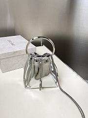 Kitlife Jimmy Choo Bon Bon Silver Metallic Nappa Mini Bag 16x16x9cm - 1