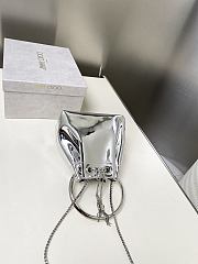 Kitlife Jimmy Choo Bon Bon Silver Metallic Nappa Mini Bag 16x16x9cm - 6