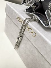 Kitlife Jimmy Choo Bon Bon Silver Metallic Nappa Mini Bag 16x16x9cm - 4