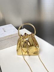 Kitlife Jimmy Choo Bon Bon Gold Metallic Nappa Mini Bag 16x16x9cm  - 1
