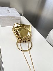 Kitlife Jimmy Choo Bon Bon Gold Metallic Nappa Mini Bag 16x16x9cm  - 6