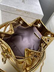 Kitlife Jimmy Choo Bon Bon Gold Metallic Nappa Mini Bag 16x16x9cm  - 3
