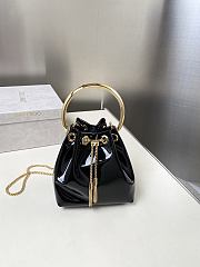 Kitlife Jimmy Choo Bon Bon Black Metallic Nappa Mini Bag 16x16x9cm  - 1