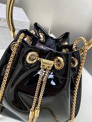 Kitlife Jimmy Choo Bon Bon Black Metallic Nappa Mini Bag 16x16x9cm  - 6