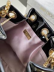 Kitlife Jimmy Choo Bon Bon Black Metallic Nappa Mini Bag 16x16x9cm  - 3