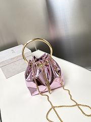 Kitlife Jimmy Choo Bon Bon Pink Metallic Nappa Mini Bag 16x16x9cm - 1