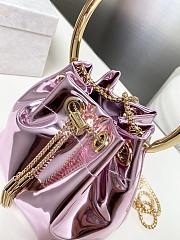 Kitlife Jimmy Choo Bon Bon Pink Metallic Nappa Mini Bag 16x16x9cm - 6