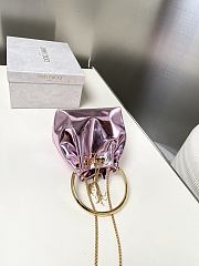 Kitlife Jimmy Choo Bon Bon Pink Metallic Nappa Mini Bag 16x16x9cm - 4