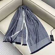 Kitlife Fendi FF Logo Scarf Blue 140x140cm - 1