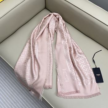 Kitlife Fendi FF Logo Scarf Pink 140x140cm