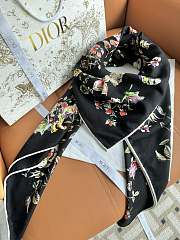 Kitlife Dior 25 Double-Sided Square Scarf Black 135x135cm - 1