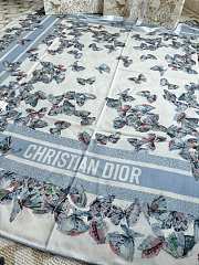 Kitlife Dior 25 Camo Papillon Pattern Square Scarf Blue & White 135x135cm  - 6