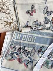 Kitlife Dior 25 Camo Papillon Pattern Square Scarf Blue & White 135x135cm  - 4