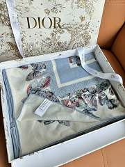 Kitlife Dior 25 Camo Papillon Pattern Square Scarf Blue & White 135x135cm  - 3