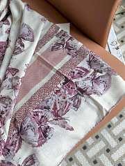 Kitlife Dior 25 Camo Papillon Pattern Square Scarf Pink & White 135x135cm - 6