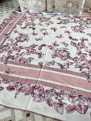 Kitlife Dior 25 Camo Papillon Pattern Square Scarf Pink & White 135x135cm - 5