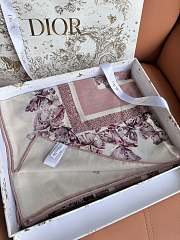 Kitlife Dior 25 Camo Papillon Pattern Square Scarf Pink & White 135x135cm - 2