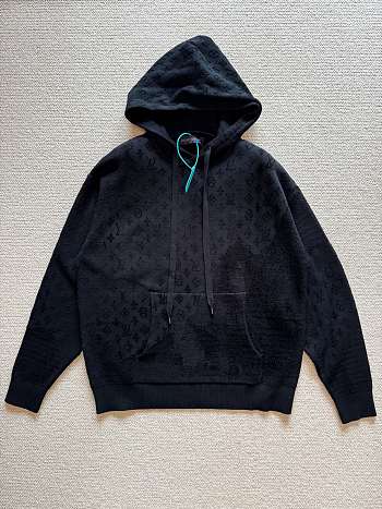 Kitlife Louis Vuitton Hoodie Black Monogram Motif 