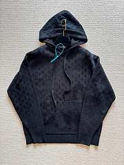 Kitlife Louis Vuitton Hoodie Black Monogram Motif  - 3