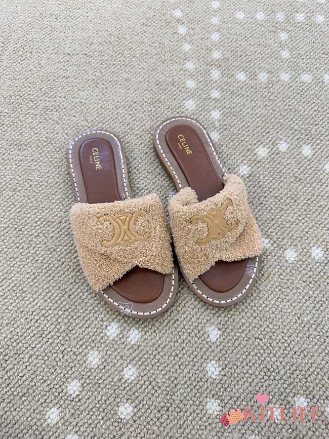 Kitlife Celine 25 Terry Cloth Slippers Beige  - 1