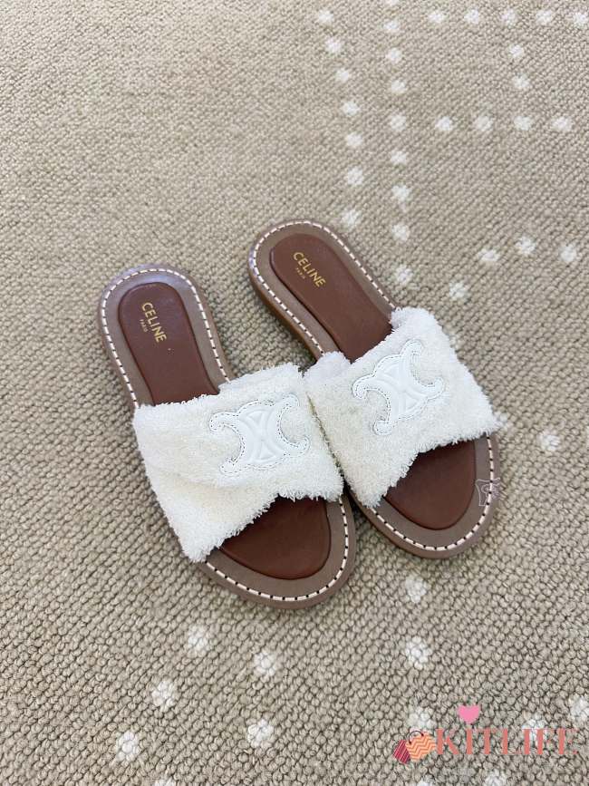 Kitlife Celine 25 Terry Cloth Slippers White  - 1
