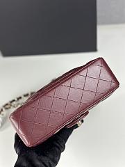 Chanel Classic Flap Bag Burgundy Smooth Leather Gold Buckle Bag 20cm - 6
