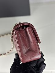 Chanel Classic Flap Bag Burgundy Smooth Leather Gold Buckle Bag 20cm - 5