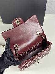 Chanel Classic Flap Bag Burgundy Smooth Leather Gold Buckle Bag 20cm - 4