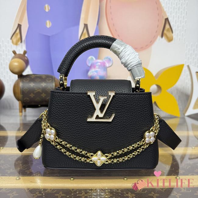 Kitlife Louis Vuitton Capucines BB Bag Black M25862 22x12x8cm - 1