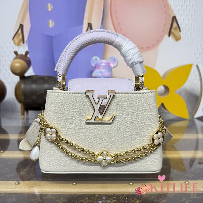 Kitlife Louis Vuitton Capucines BB Bag Cream M25461 22x12x8cm  - 1